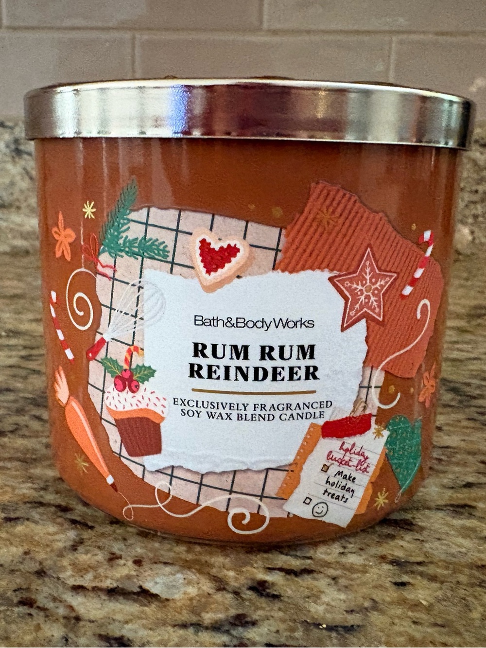 Bath & Body Works Rum Rum Reindeer 3-wick Candle